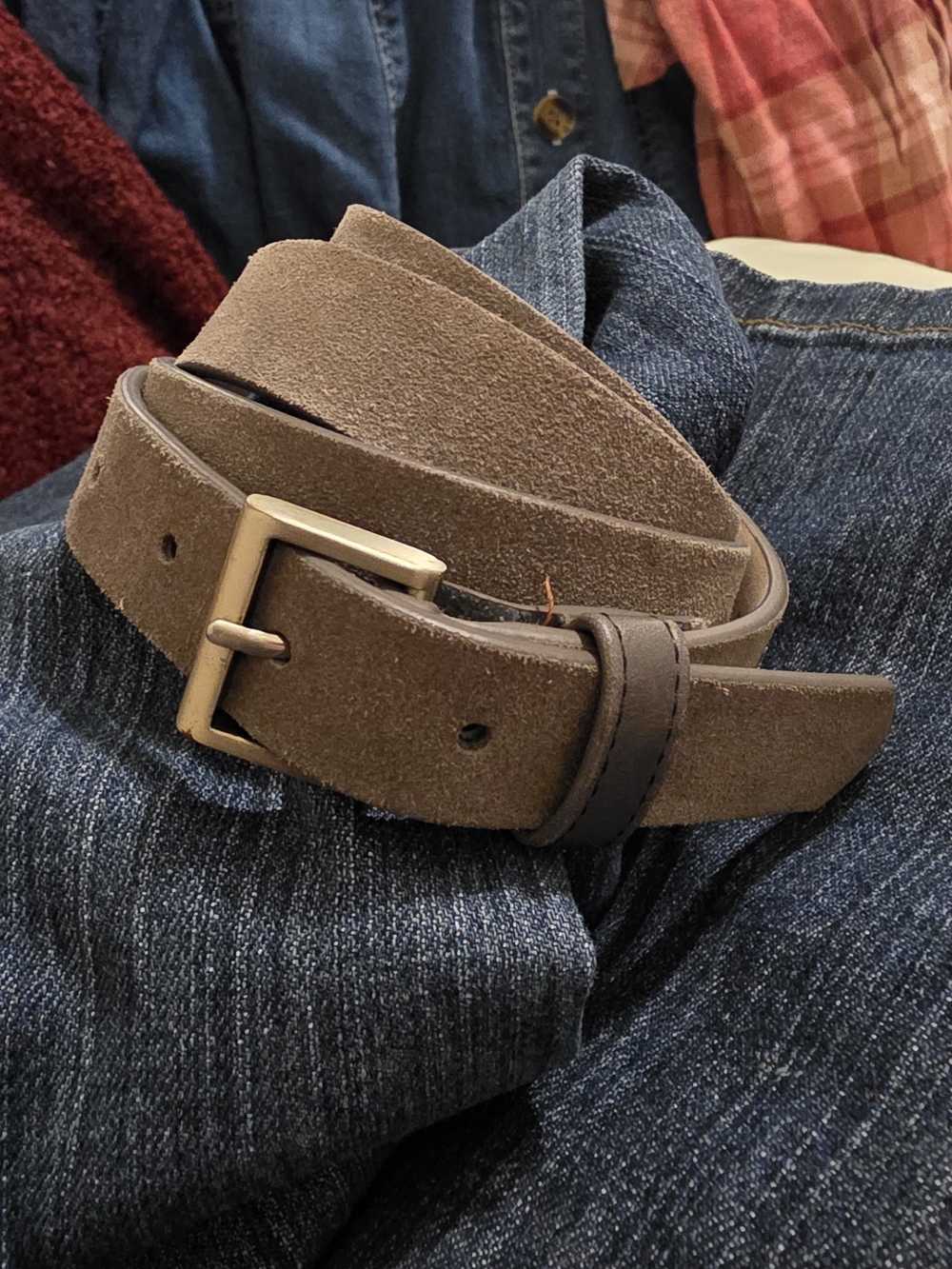 Women's Suede Belt with Classic Metal Buckle 1X XL Plus